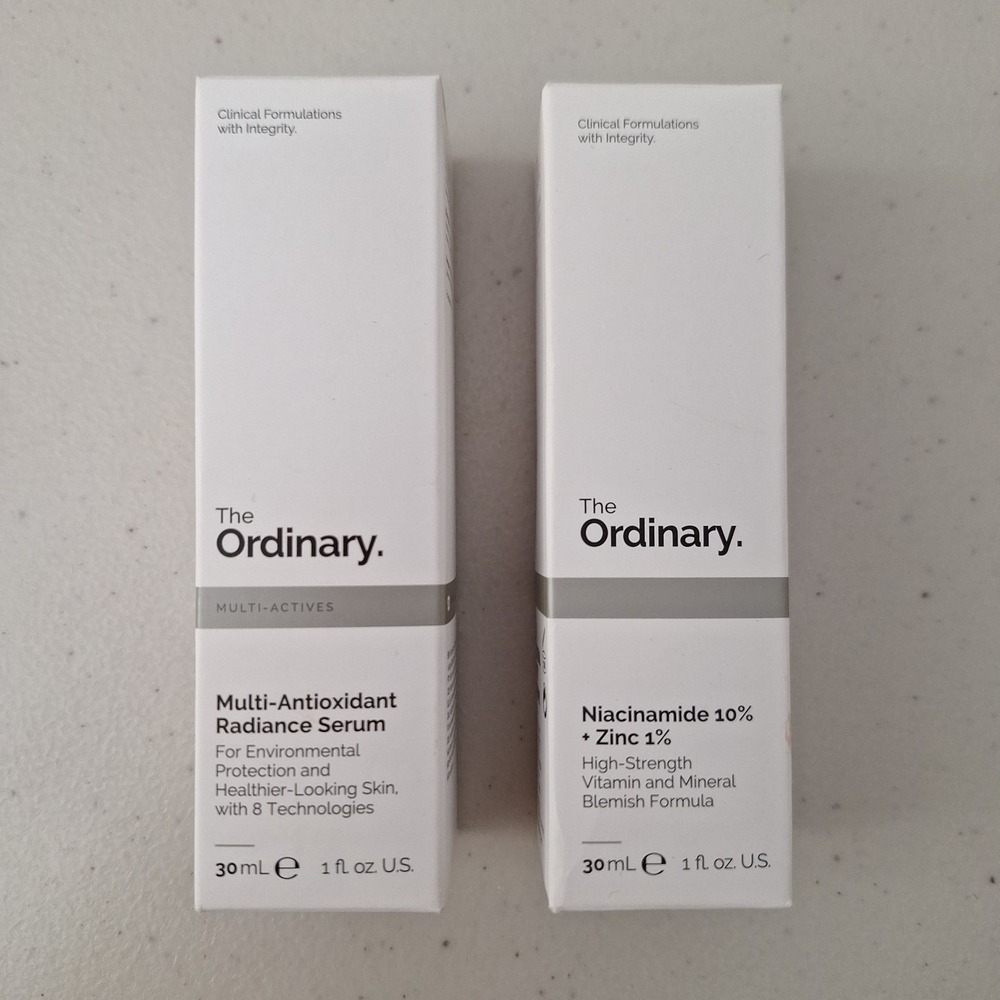 2 SET The Ordinary Multi-Antioxidant Radiance Serum 1 oz & Niacinamide/Zinc 1 oz